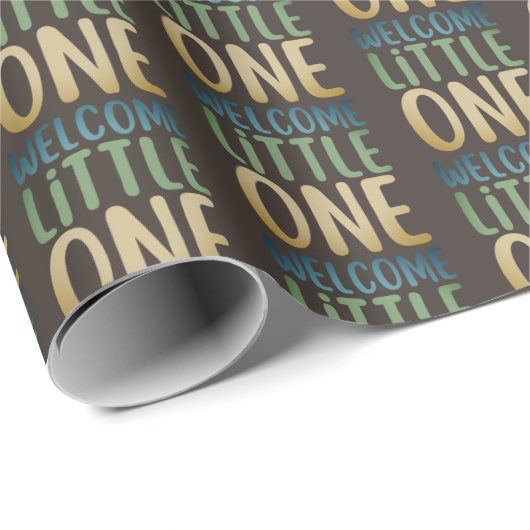 Kleurrijk "Welcome Little One" Baby shower Cadeaupapier (Rol Hoek)
