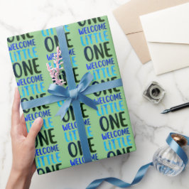 Kleurrijk "Welcome Little One" Baby shower Cadeaupapier