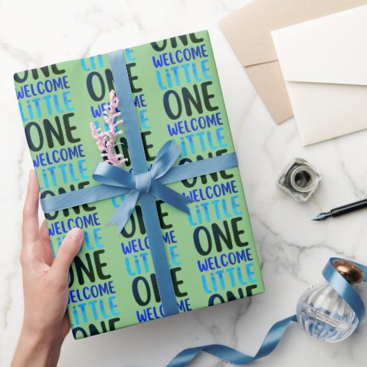 Kleurrijk "Welcome Little One" Baby shower Cadeaupapier (Geschenken)