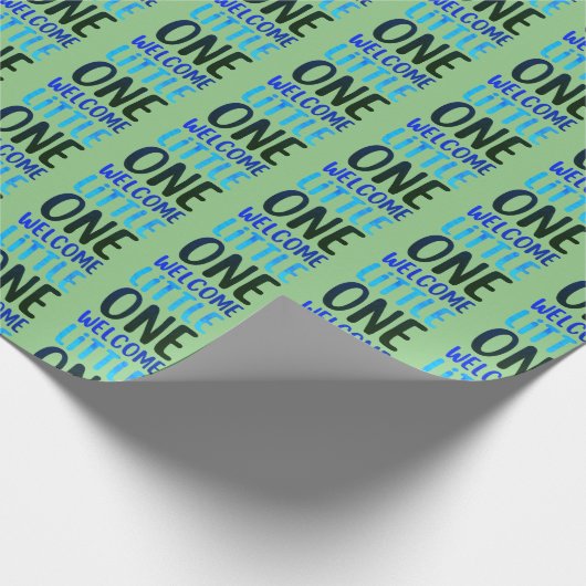 Kleurrijk "Welcome Little One" Baby shower Cadeaupapier (Hoek)