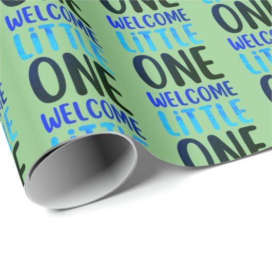 Kleurrijk "Welcome Little One" Baby shower Cadeaupapier (Rol Hoek)