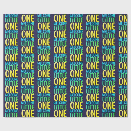 Kleurrijk "Welcome Little One" Baby shower Cadeaupapier (Vlak)