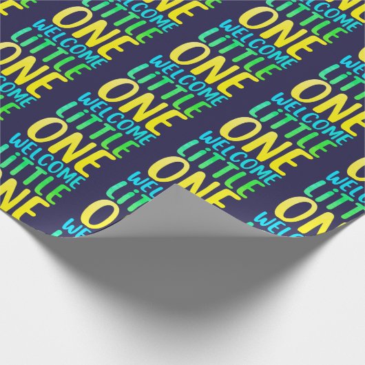 Kleurrijk "Welcome Little One" Baby shower Cadeaupapier (Hoek)