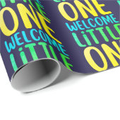 Kleurrijk "Welcome Little One" Baby shower Cadeaupapier (Rol Hoek)