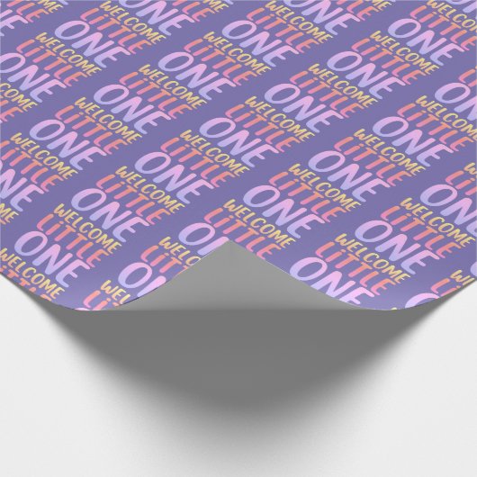 Kleurrijk "Welcome Little One" Baby shower Cadeaupapier (Hoek)