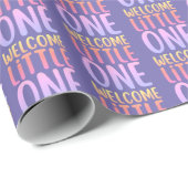 Kleurrijk "Welcome Little One" Baby shower Cadeaupapier (Rol Hoek)