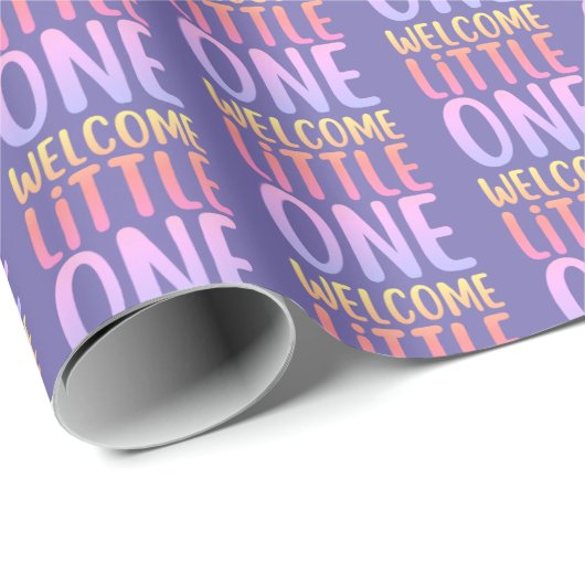 Kleurrijk "Welcome Little One" Baby shower Cadeaupapier (Rol Hoek)