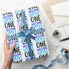 Kleurrijk "Welcome Little One" Baby shower Cadeaupapier