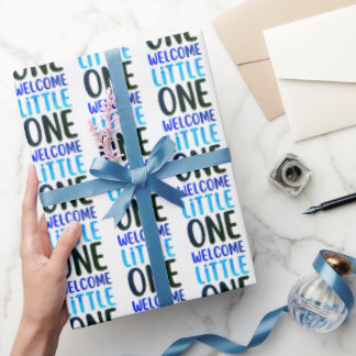 Kleurrijk "Welcome Little One" Baby shower Cadeaupapier