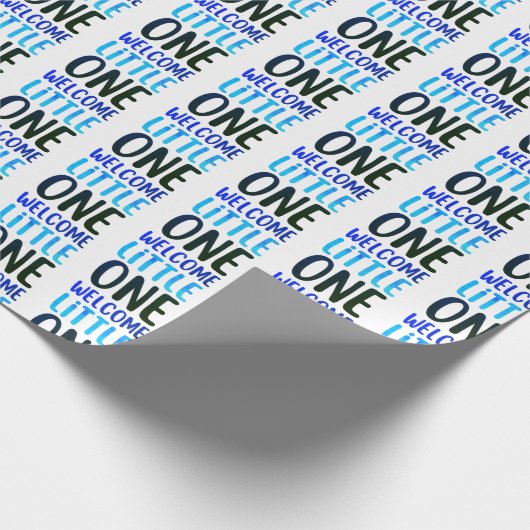 Kleurrijk "Welcome Little One" Baby shower Cadeaupapier (Hoek)