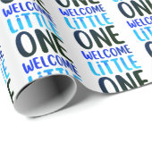 Kleurrijk "Welcome Little One" Baby shower Cadeaupapier (Rol Hoek)