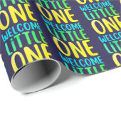Kleurrijk "Welcome Little One" Baby shower Cadeaupapier (Rol Hoek)