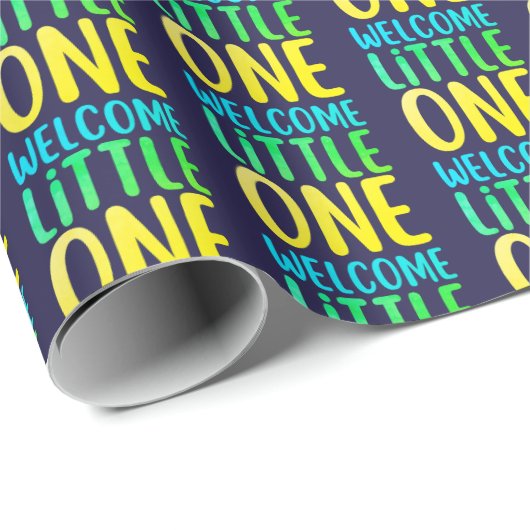 Kleurrijk "Welcome Little One" Baby shower Cadeaupapier (Rol Hoek)