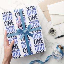 Kleurrijk "Welcome Little One" Baby shower Cadeaupapier