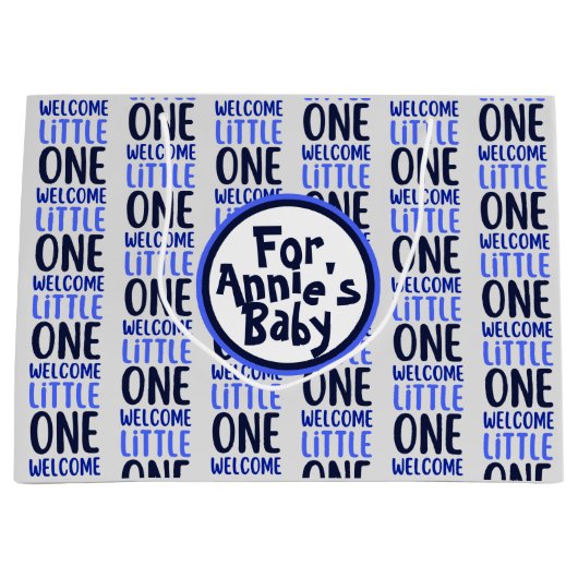 Kleurrijk "Welcome Little One" Baby shower Groot Cadeauzakje (Voorkant)