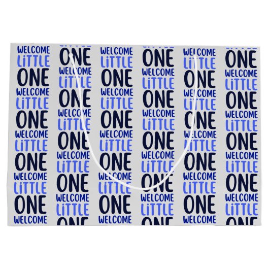 Kleurrijk "Welcome Little One" Baby shower Groot Cadeauzakje (Achterkant)