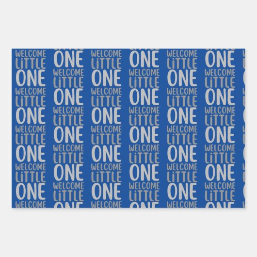 Kleurrijk "Welcome Little One" Baby shower Inpakpapier Vel (Voorkant 3)