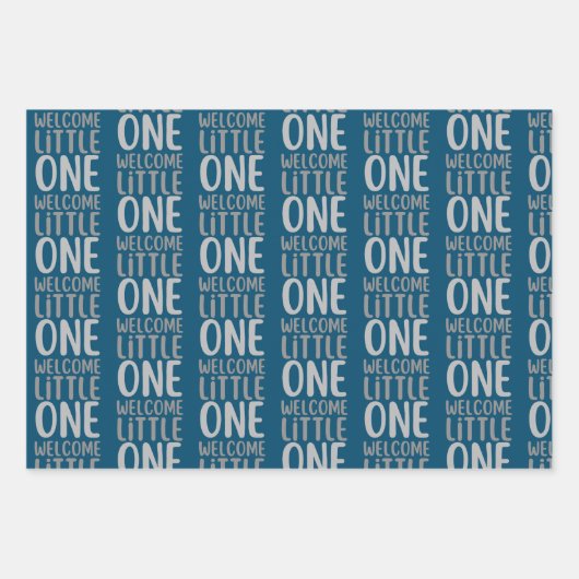 Kleurrijk "Welcome Little One" Baby shower Inpakpapier Vel (Voorkant 2)