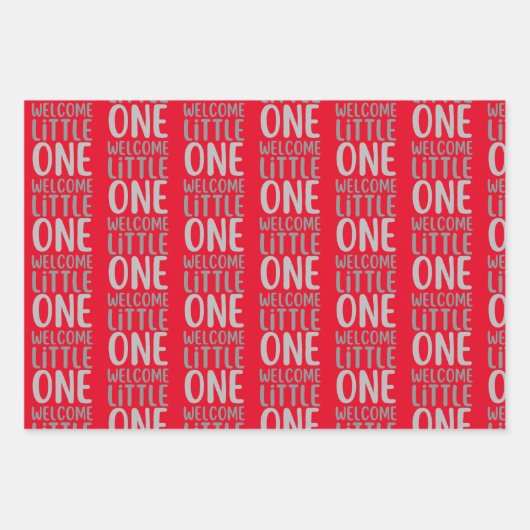 Kleurrijk "Welcome Little One" Baby shower Inpakpapier Vel (Voorkant)