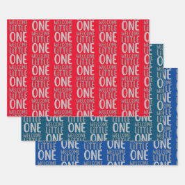 Kleurrijk "Welcome Little One" Baby shower Inpakpapier Vel