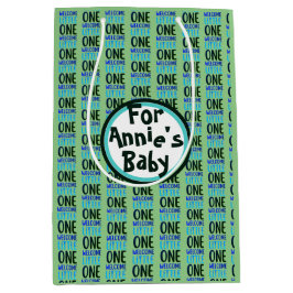 Kleurrijk "Welcome Little One" Baby shower Medium Cadeauzakje