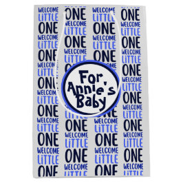 Kleurrijk "Welcome Little One" Baby shower Medium Cadeauzakje