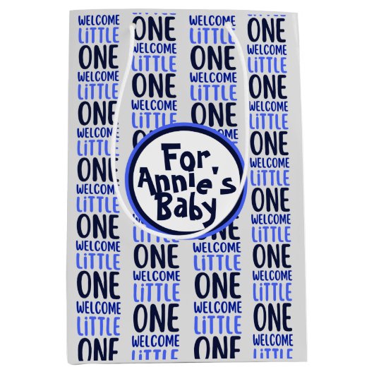 Kleurrijk "Welcome Little One" Baby shower Medium Cadeauzakje (Voorkant)