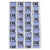 Kleurrijk "Welcome Little One" Baby shower Medium Cadeauzakje (Achterkant)