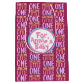 Kleurrijk "Welcome Little One" Baby shower Medium Cadeauzakje (Voorkant)