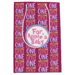 Kleurrijk "Welcome Little One" Baby shower Medium Cadeauzakje