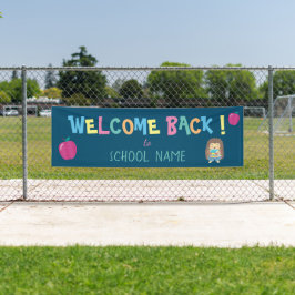 Kleurrijk welkom terug op school hedgehog banner