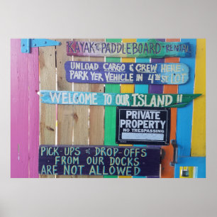 Kleurrijk welkomsteiland Carriboon Poster