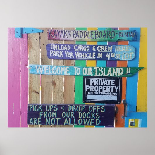 Kleurrijk welkomsteiland Carriboon Poster (Voorkant)