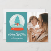 Kleurrijk Wereldbol blauw van het moderne sneeuw u Feestdagenkaart (Voorkant)