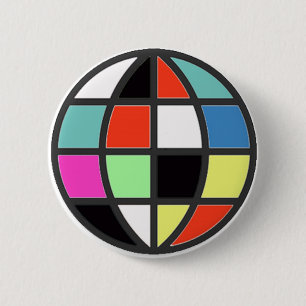 kleurrijk wereldbol ronde button 5,7 cm