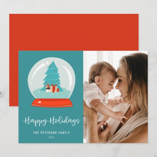 Kleurrijk Wereldbol voor de middeleeuwse moderne b Feestdagenkaart (Voorkant / Achterkant)