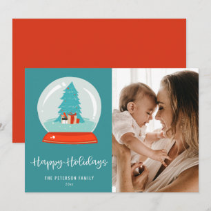 Kleurrijk Wereldbol voor de middeleeuwse moderne b Feestdagenkaart