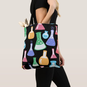 Kleurrijk wetenschappelijk / chemisch patroon tote bag