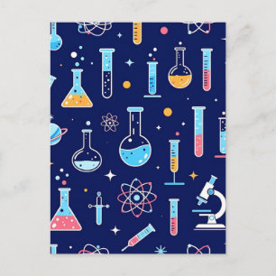 Kleurrijk Wetenschappelijk Lab Patroon Moderne Che Briefkaart