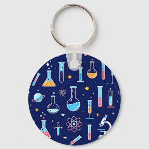 Kleurrijk Wetenschappelijk Labpatroon Moderne Chem Sleutelhanger