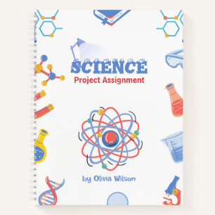 Kleurrijk wetenschappelijk project - schoolagenda notitieboek