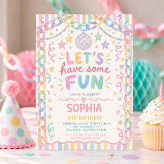 Kleurrijk Whimsical Fun Meisje Verjaardag Pastel Kaart