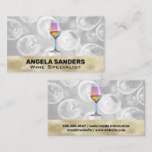 kleurrijk wijnglas | Bovenste Uitzichten bril Visitekaartje (Voorkant / Achterkant)