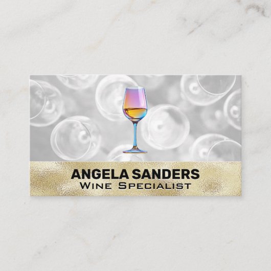 kleurrijk wijnglas | Bovenste Uitzichten bril Visitekaartje (Voorkant)