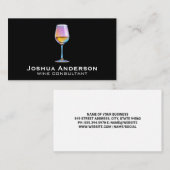 kleurrijk wijnglas | wijngaard | restaurant visitekaartje (Voorkant / Achterkant)