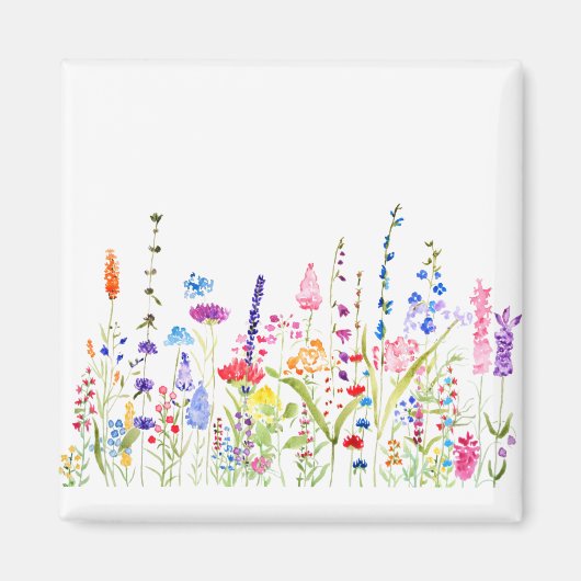 kleurrijk wild bloemveld magneet (Voorkant)