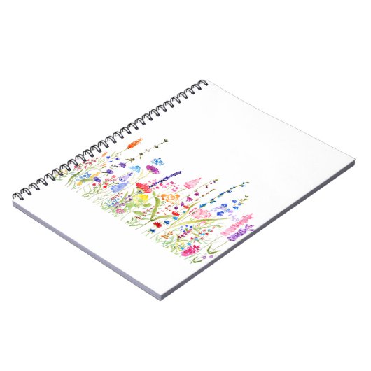 kleurrijk wild bloemveld notitieboek (Linkerzijde)