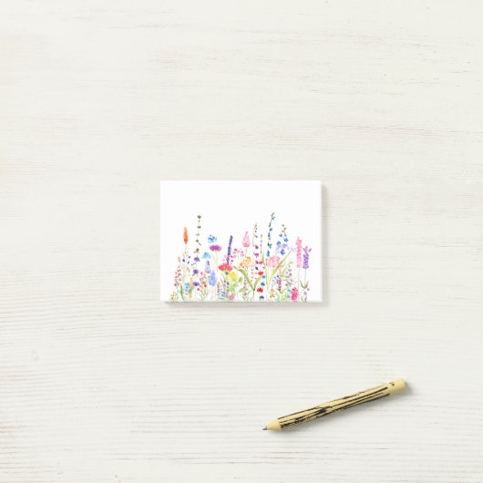 kleurrijk wild bloemveld post-it® notes (Op bureau)