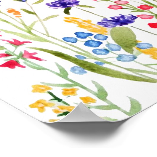 kleurrijk wild bloemveld poster (Hoek)