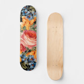 Kleurrijk Wild Roos Bloemen Patroon Skateboard (Voorkant)